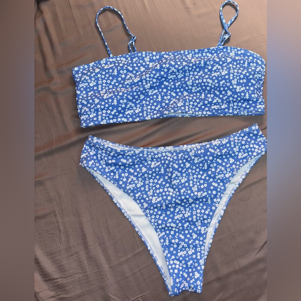 Blue Floral Bikini Set